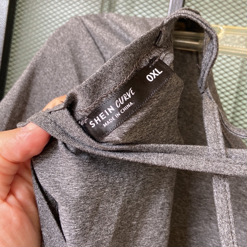 NWOT Grey Top with Crisscross Back - Picture 6 of 6